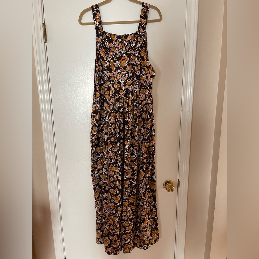 Floral Sleeveless Fall Jumpsuit